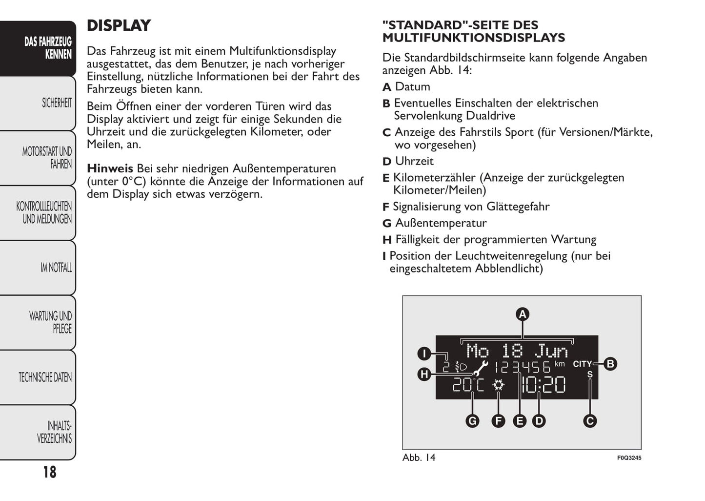 2013-2014 Fiat Bravo Owner's Manual | German