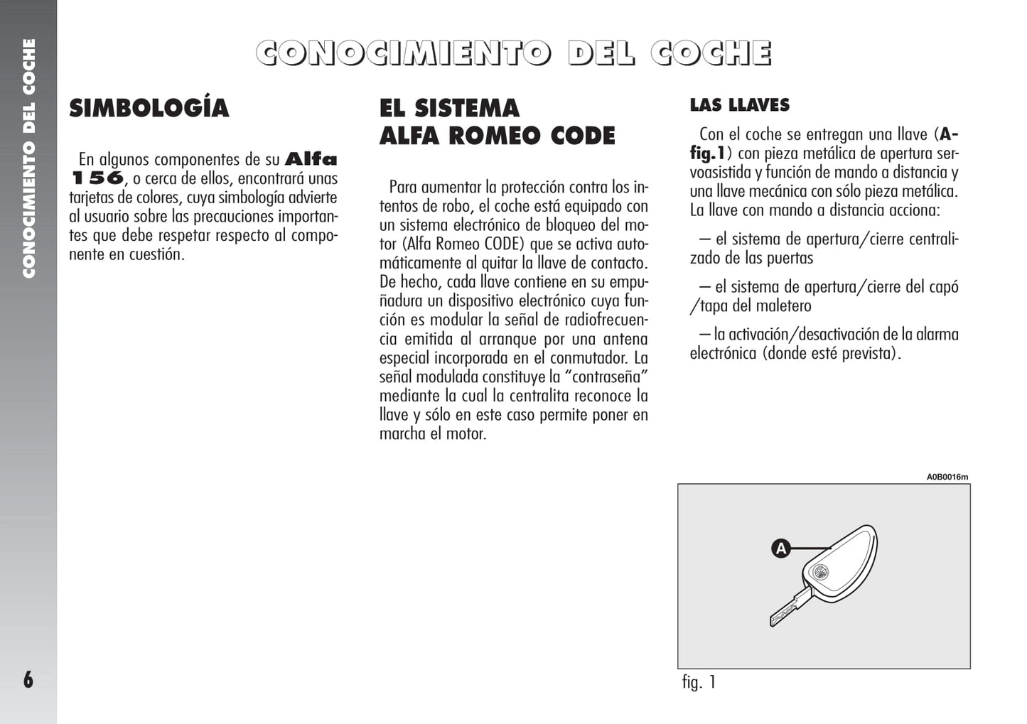 2003-2005 Alfa Romeo 156 Owner's Manual | Spanish