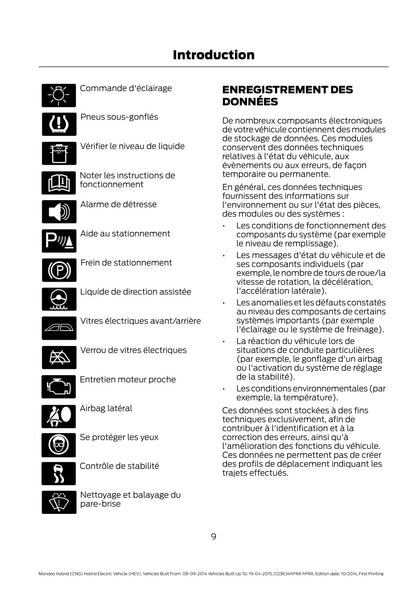 2014-2015 Ford Mondeo / Mondeo Hybrid Manuel du propriétaire | Français