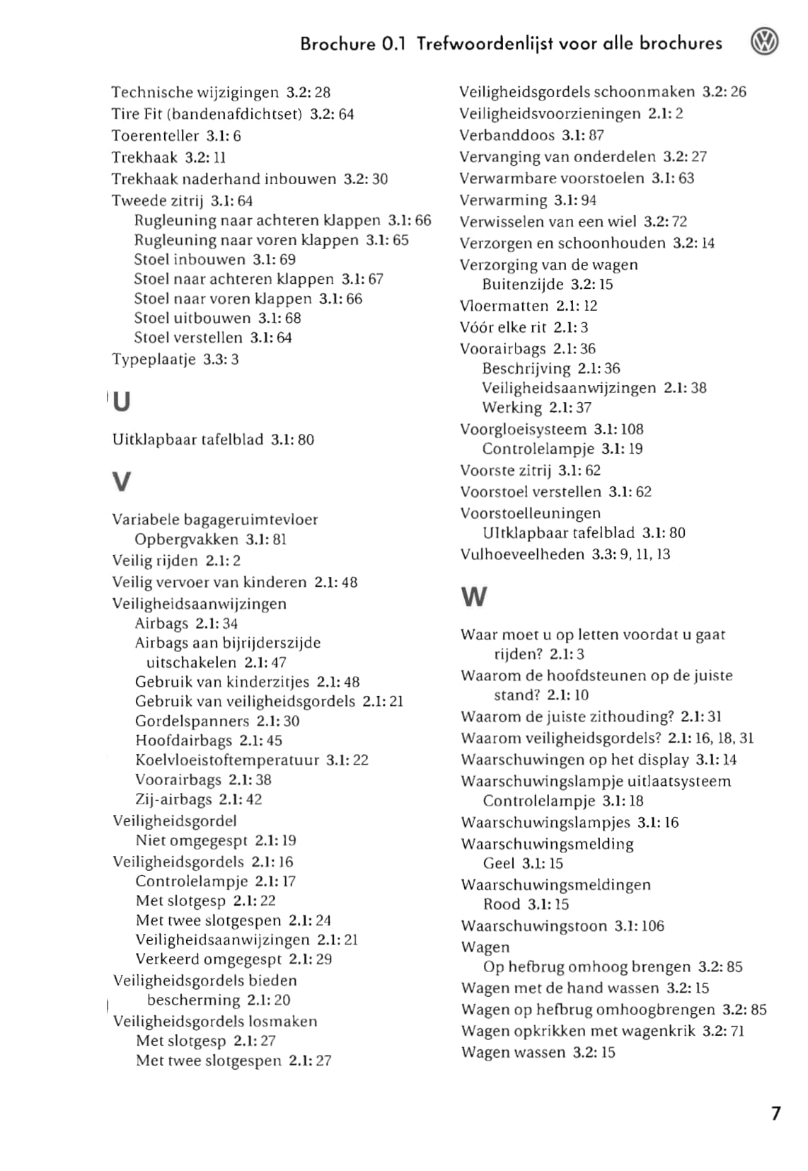 2003-2006 Volkswagen Touran Gebruikershandleiding | Nederlands