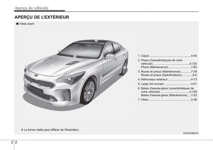 2020 Kia Stinger Bedienungsanleitung | Französisch