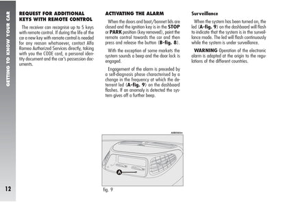 2003-2005 Alfa Romeo 156 Owner's Manual | English