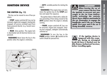 2003-2005 Alfa Romeo 156 Owner's Manual | English