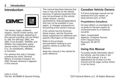 2020 GMC Sierra Manuel du propriétaire | Anglais