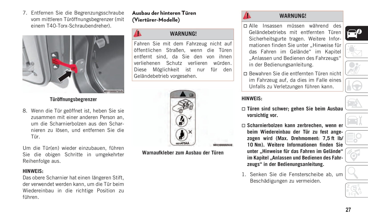 2019-2020 Jeep Wangler Bedienungsanleitung | Deutsch