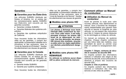 2012-2017 Subaru XV/Crosstrek Manuel du propriétaire | Français