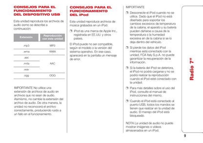 Abarth 124 Spider Radio 7 Instrucciones 2016 - 2018