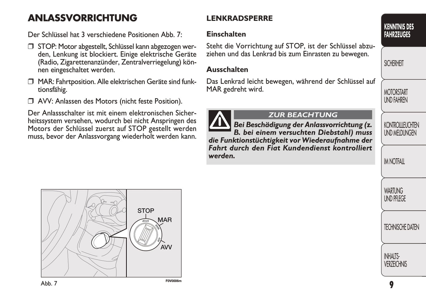 2012-2013 Fiat Doblò Bedienungsanleitung | Deutsch