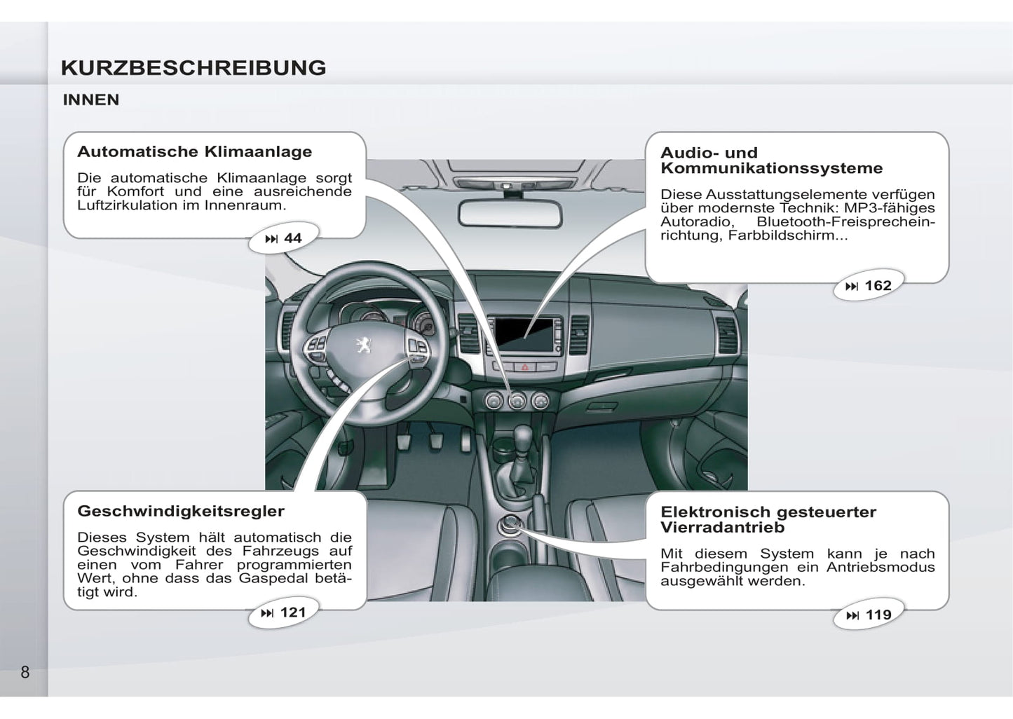 2011-2012 Peugeot 4007 Manuel du propriétaire | Allemand