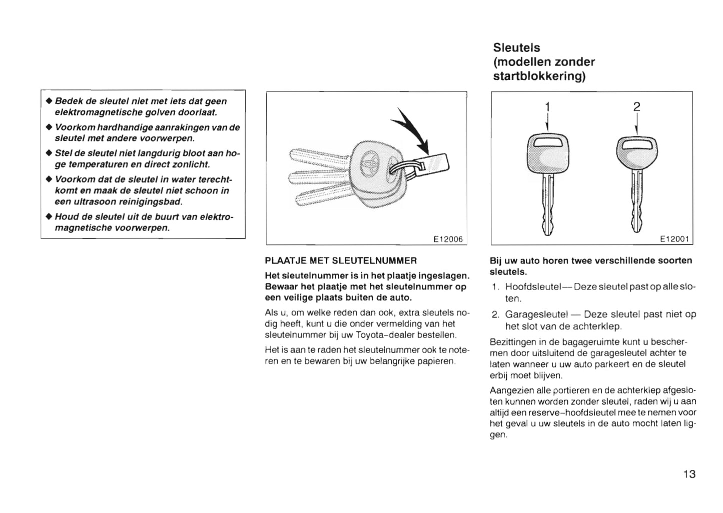 1997-2000 Toyota Corolla Gebruikershandleiding | Nederlands