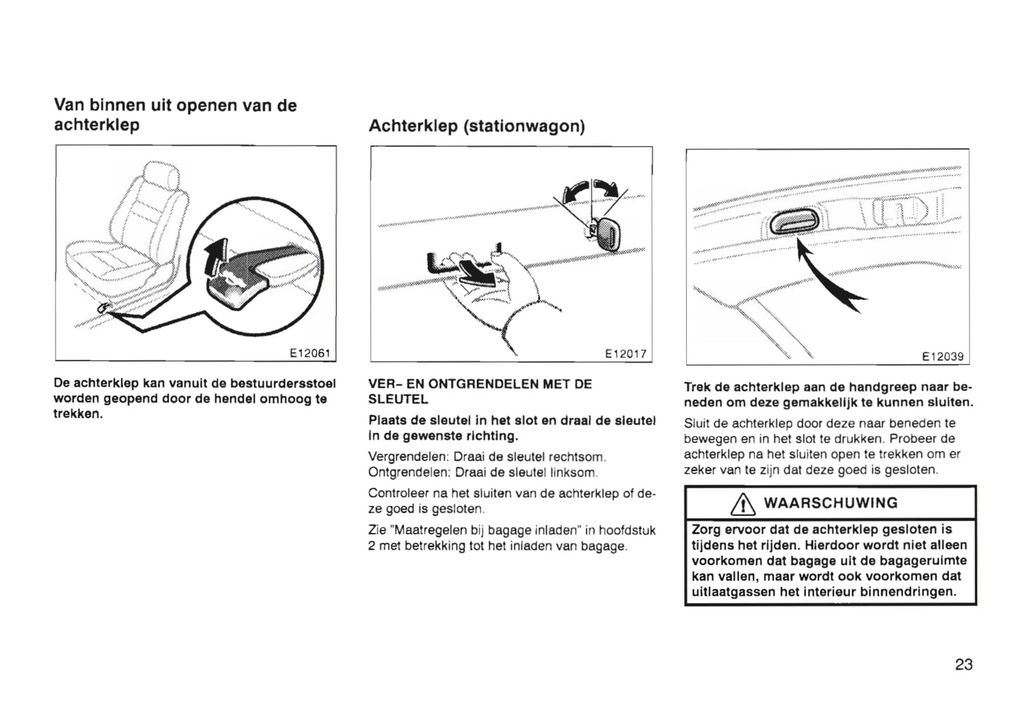 1997-2000 Toyota Corolla Gebruikershandleiding | Nederlands