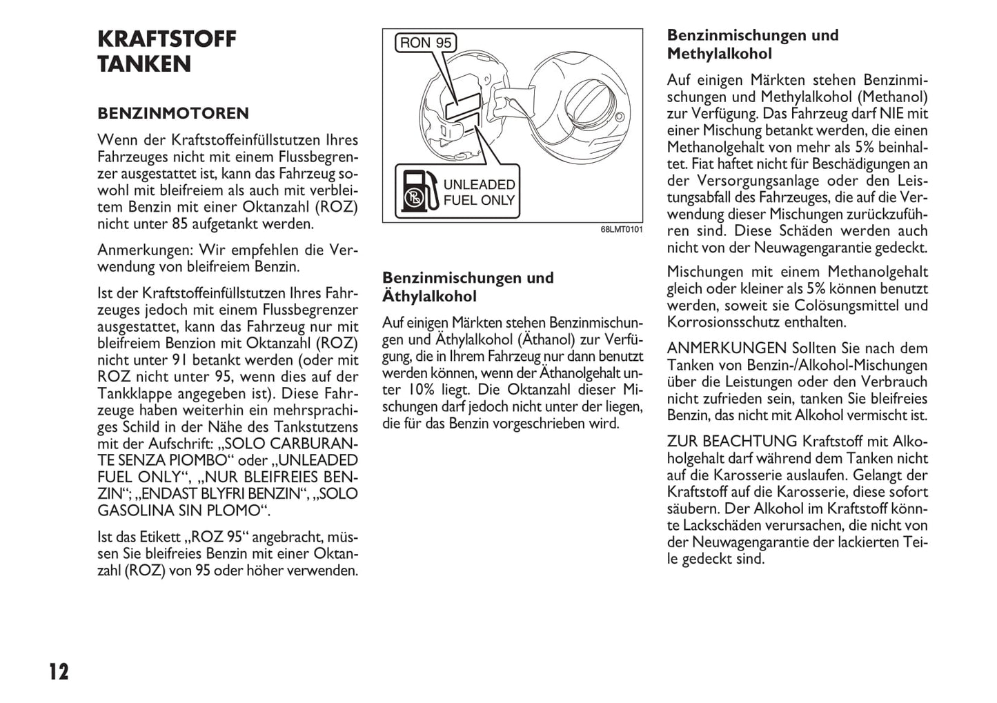 2013-2014 Fiat Sedici Owner's Manual | German