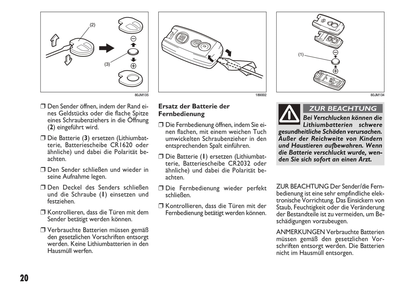 2013-2014 Fiat Sedici Owner's Manual | German