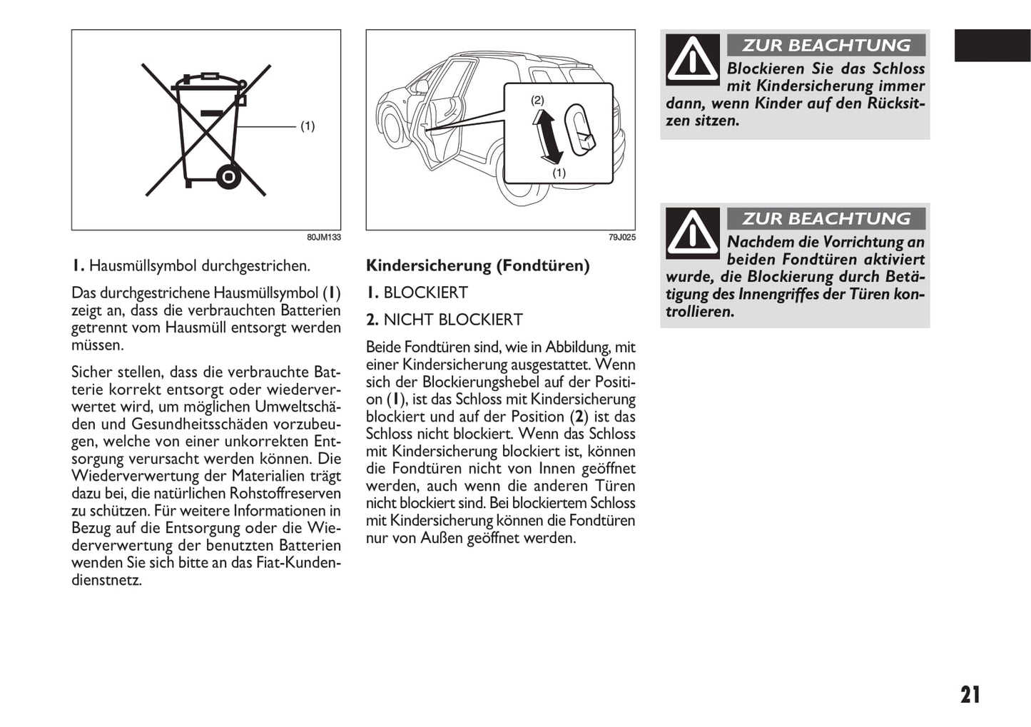 2013-2014 Fiat Sedici Owner's Manual | German