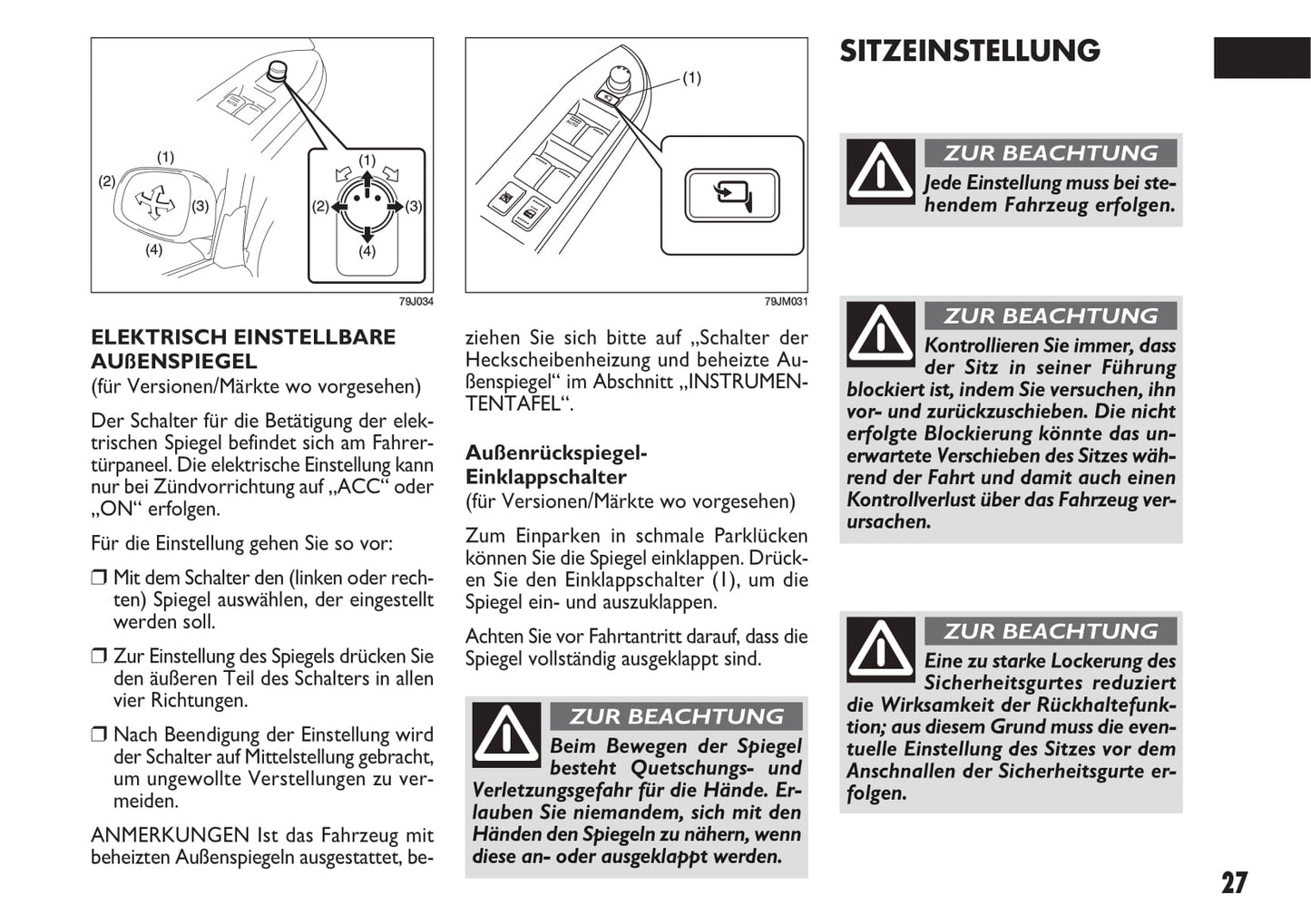 2013-2014 Fiat Sedici Owner's Manual | German