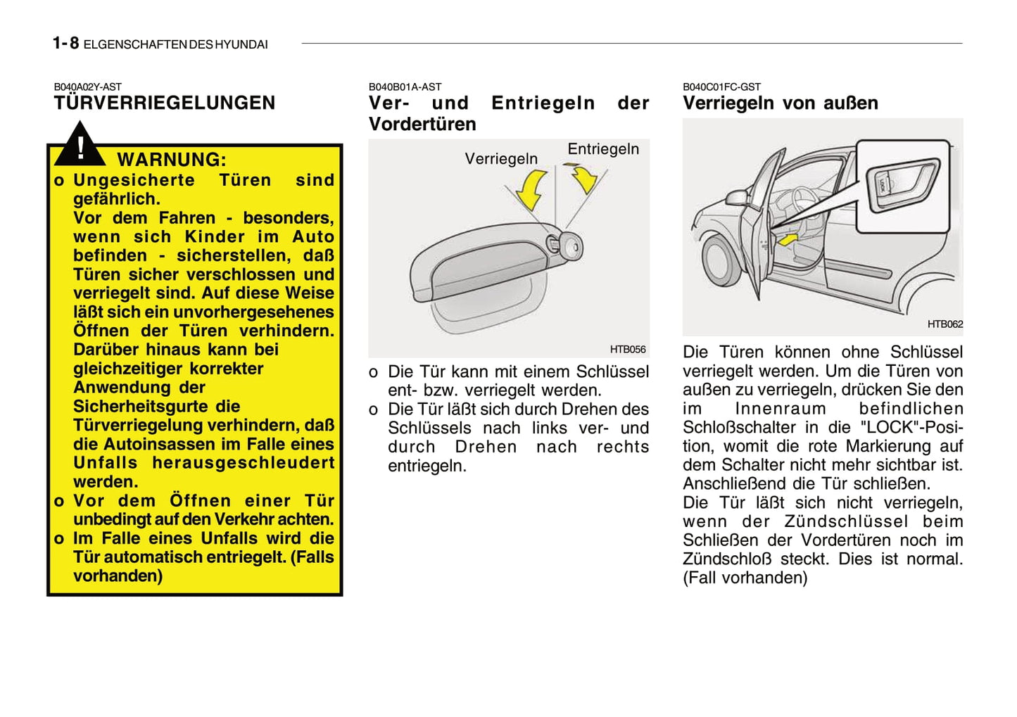 2005-2008 Hyundai Getz Manuel du propriétaire | Allemand