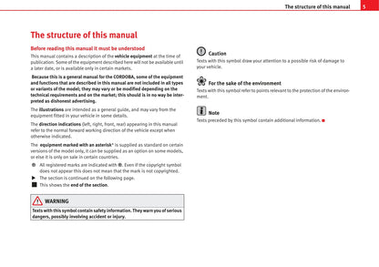 2007-2008 Seat Cordoba Owner's Manual | English