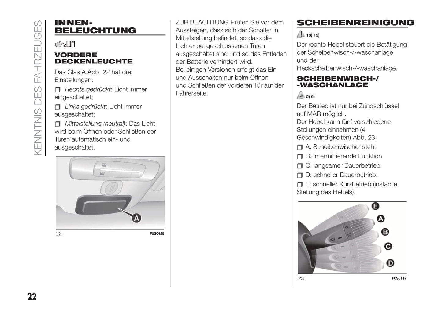 2018-2019 Fiat 500/500C Gebruikershandleiding | Duits