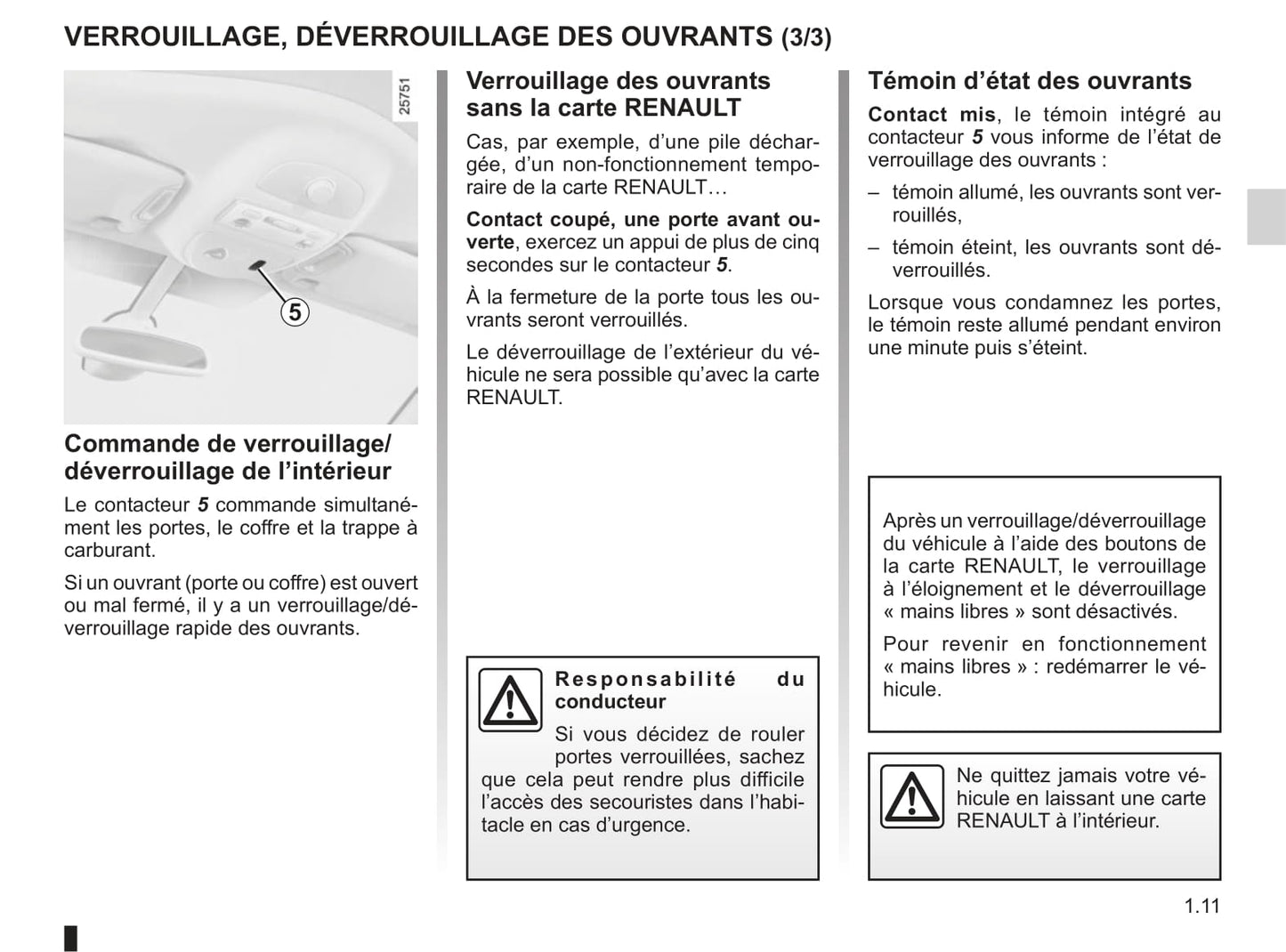 2011 Renault Espace Manuel du propriétaire | Français