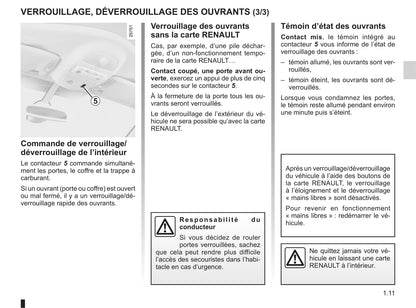 2011 Renault Espace Manuel du propriétaire | Français