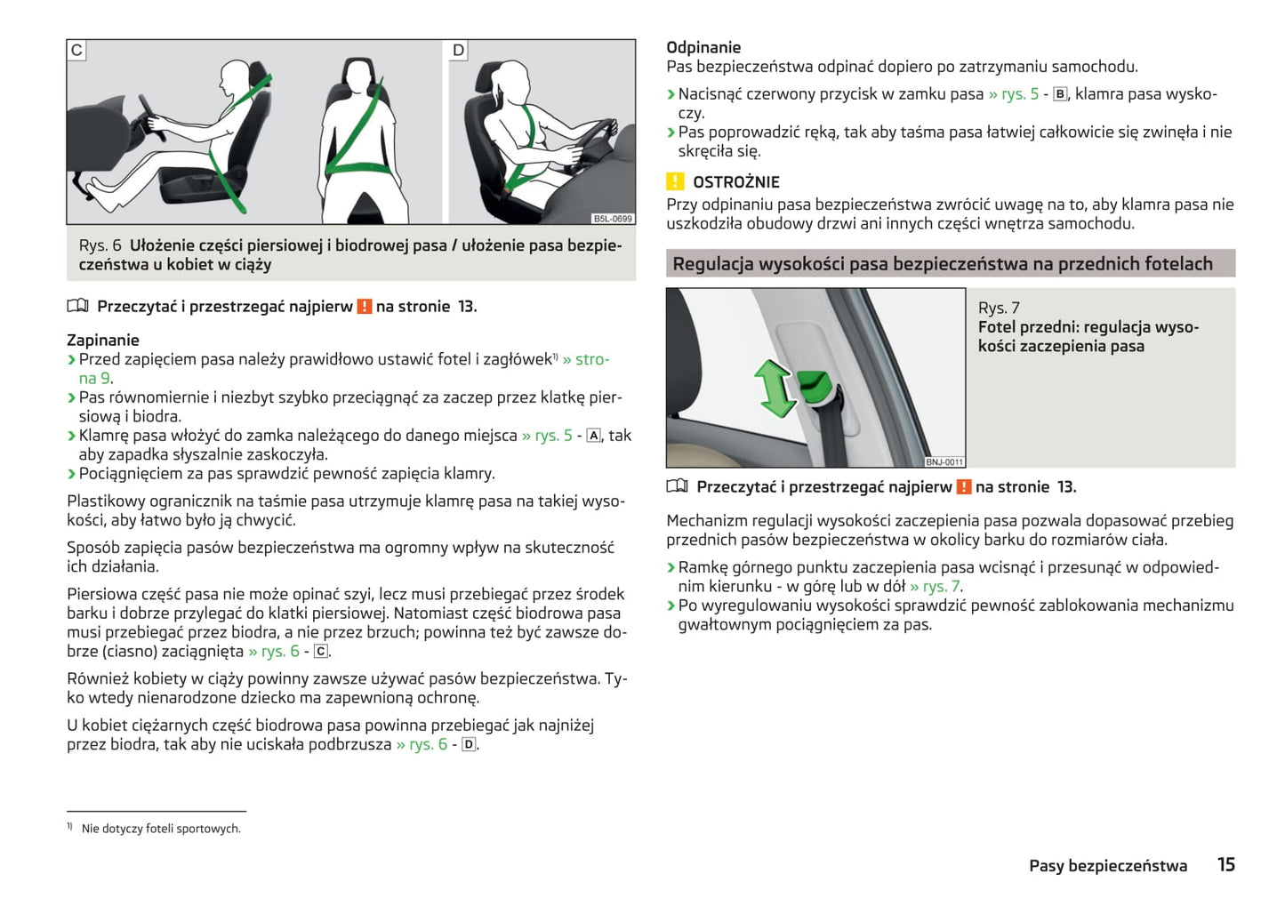 2014-2015 Skoda Fabia Owner's Manual | Polish