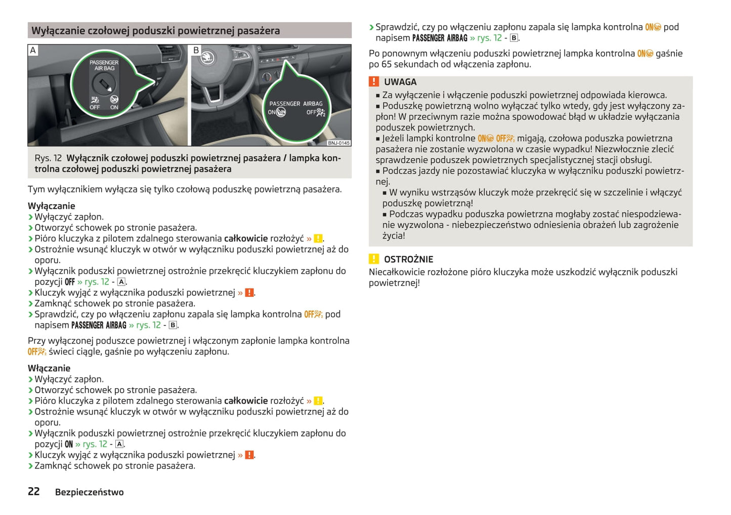 2014-2015 Skoda Fabia Owner's Manual | Polish