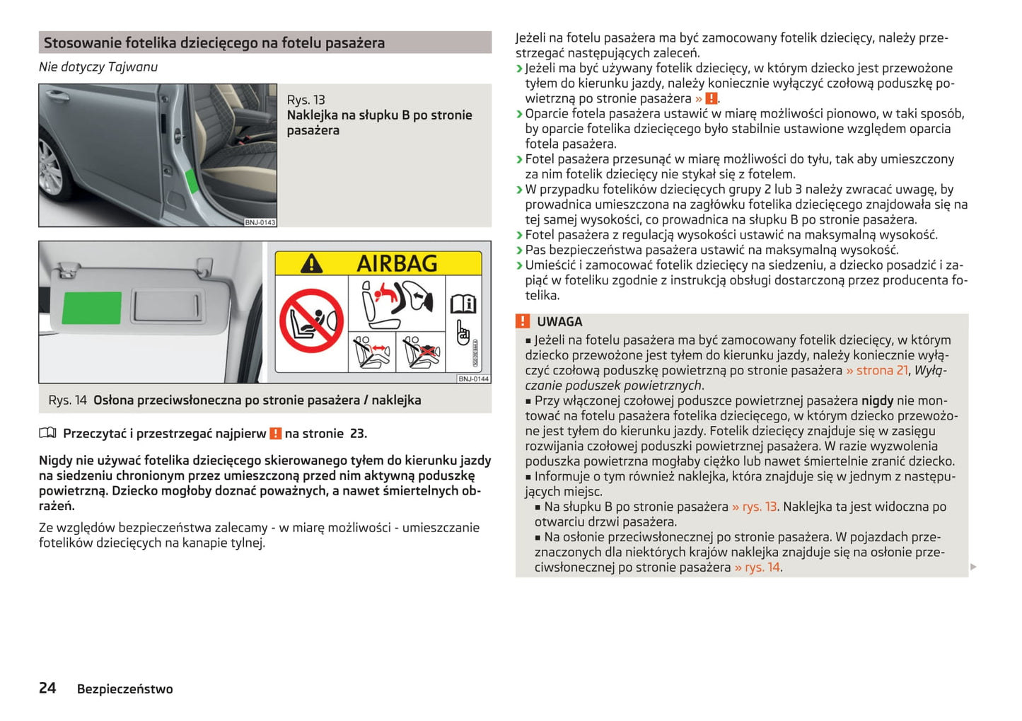 2014-2015 Skoda Fabia Owner's Manual | Polish