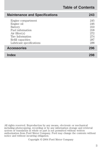 2004 Lincoln Town Car Owner's Manual | English