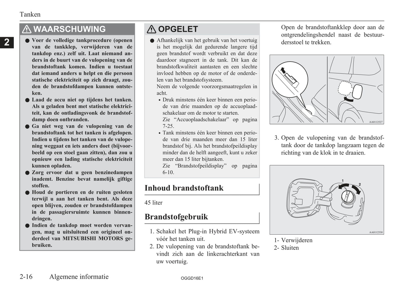 2015-2018 Mitsubishi Outlander PHEV Gebruikershandleiding | Nederlands