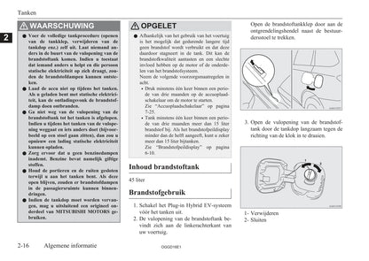 2015-2018 Mitsubishi Outlander PHEV Gebruikershandleiding | Nederlands