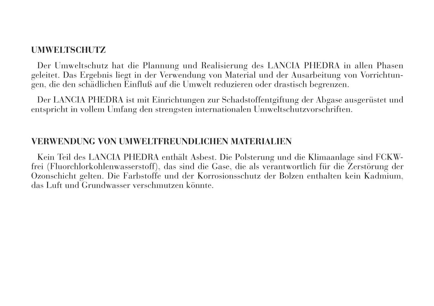 2002-2008 Lanica Phedra Gebruikershandleiding | Duits