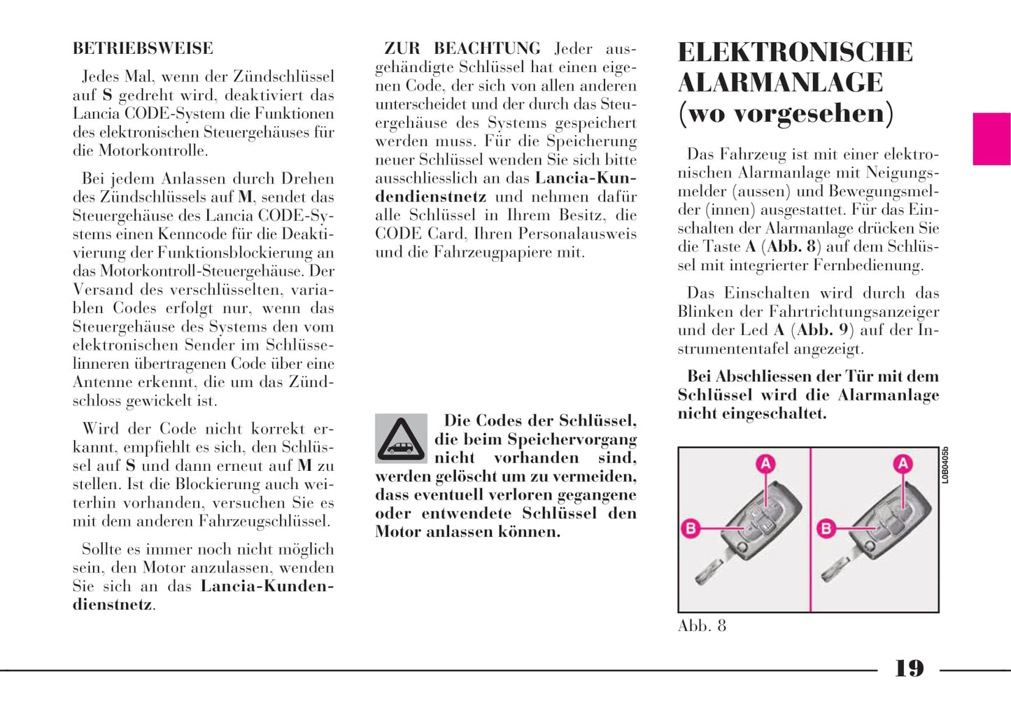 2002-2008 Lanica Phedra Gebruikershandleiding | Duits