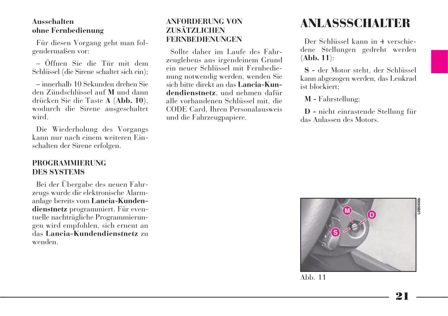 2002-2008 Lanica Phedra Gebruikershandleiding | Duits