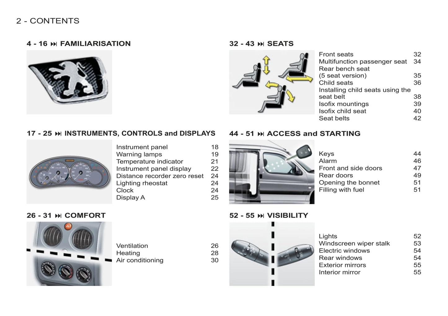 2011-2012 Peugeot Partner/Partner Origin Gebruikershandleiding | Engels