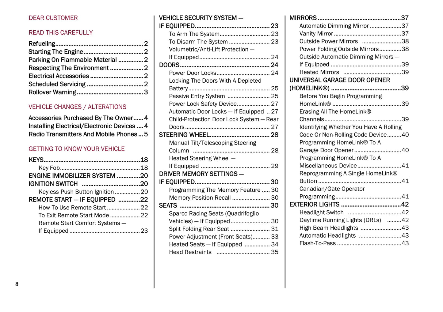 2020-2021 Alfa Romeo Stelvio Owner's Manual | English