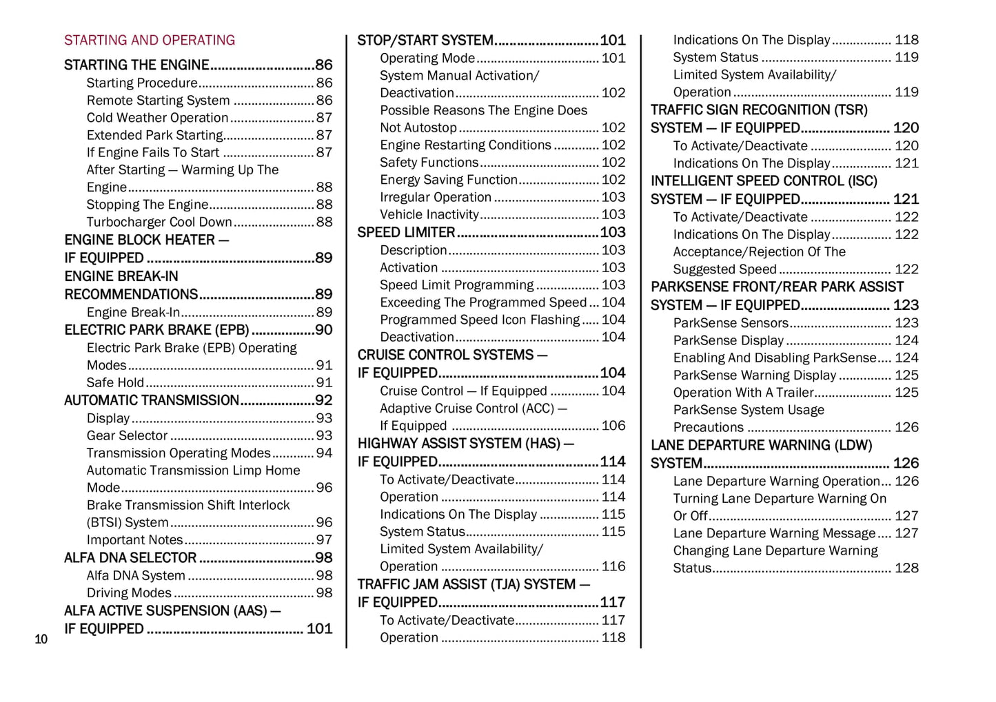 2020-2021 Alfa Romeo Stelvio Owner's Manual | English