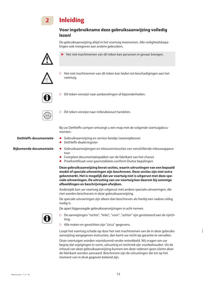 2013 Dethleffs Advantage Manuel du propriétaire | Néerlandais