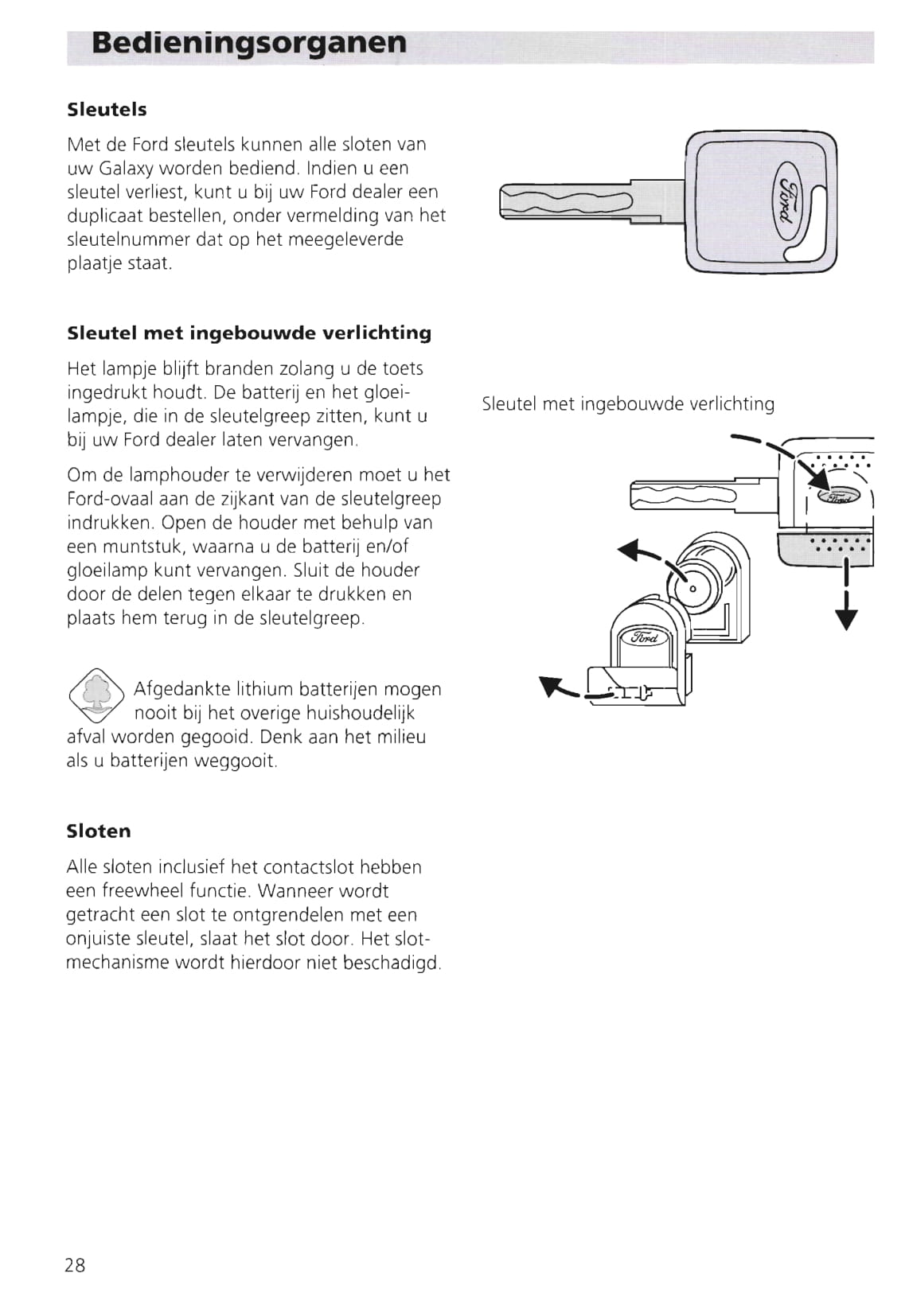 1995-2000 Ford Galaxy Owner's Manual | Dutch