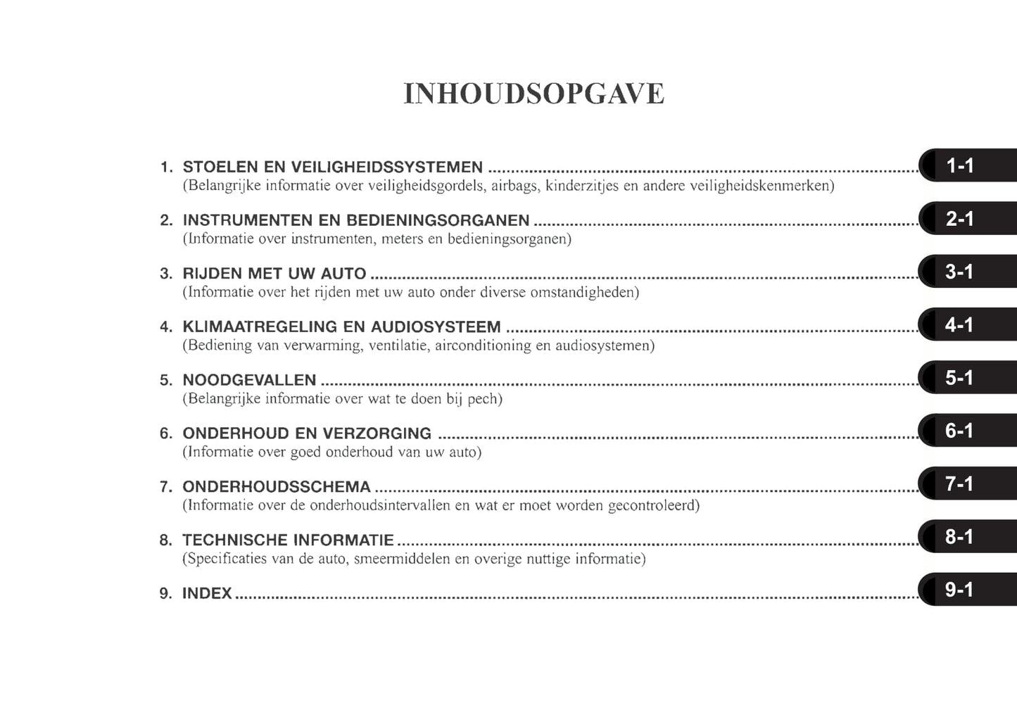 1999-2003 Daewoo Nubira Owner's Manual | Dutch