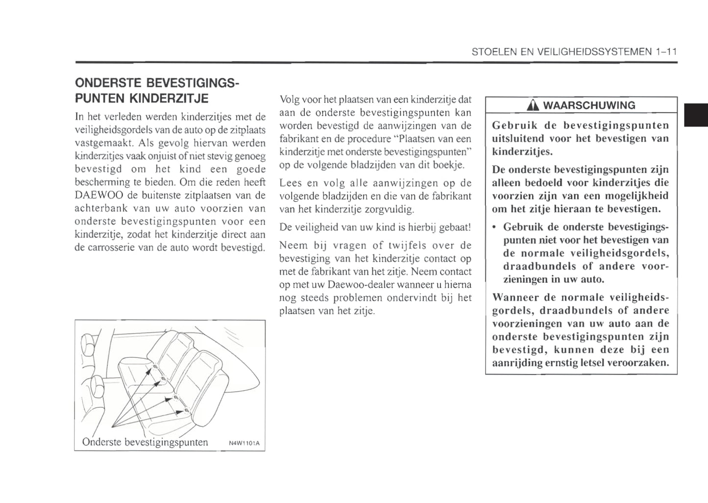 1999-2003 Daewoo Nubira Owner's Manual | Dutch