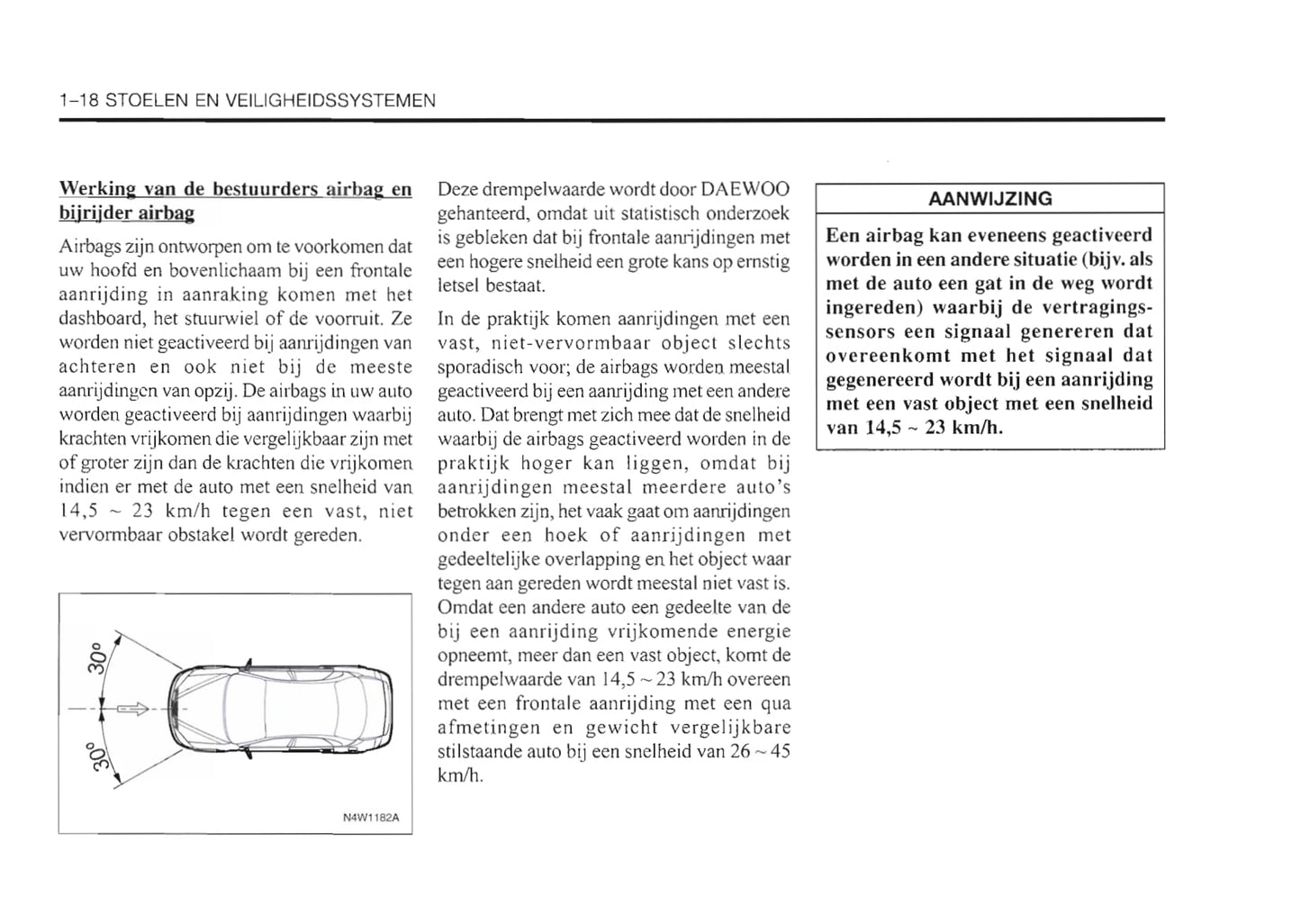 1999-2003 Daewoo Nubira Owner's Manual | Dutch