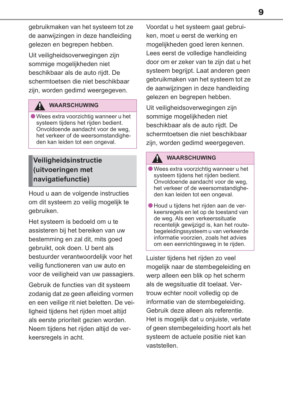 Toyota C-HR / C-HR Hybrid Navigatie- en Multimediasysteem Handleiding 2019