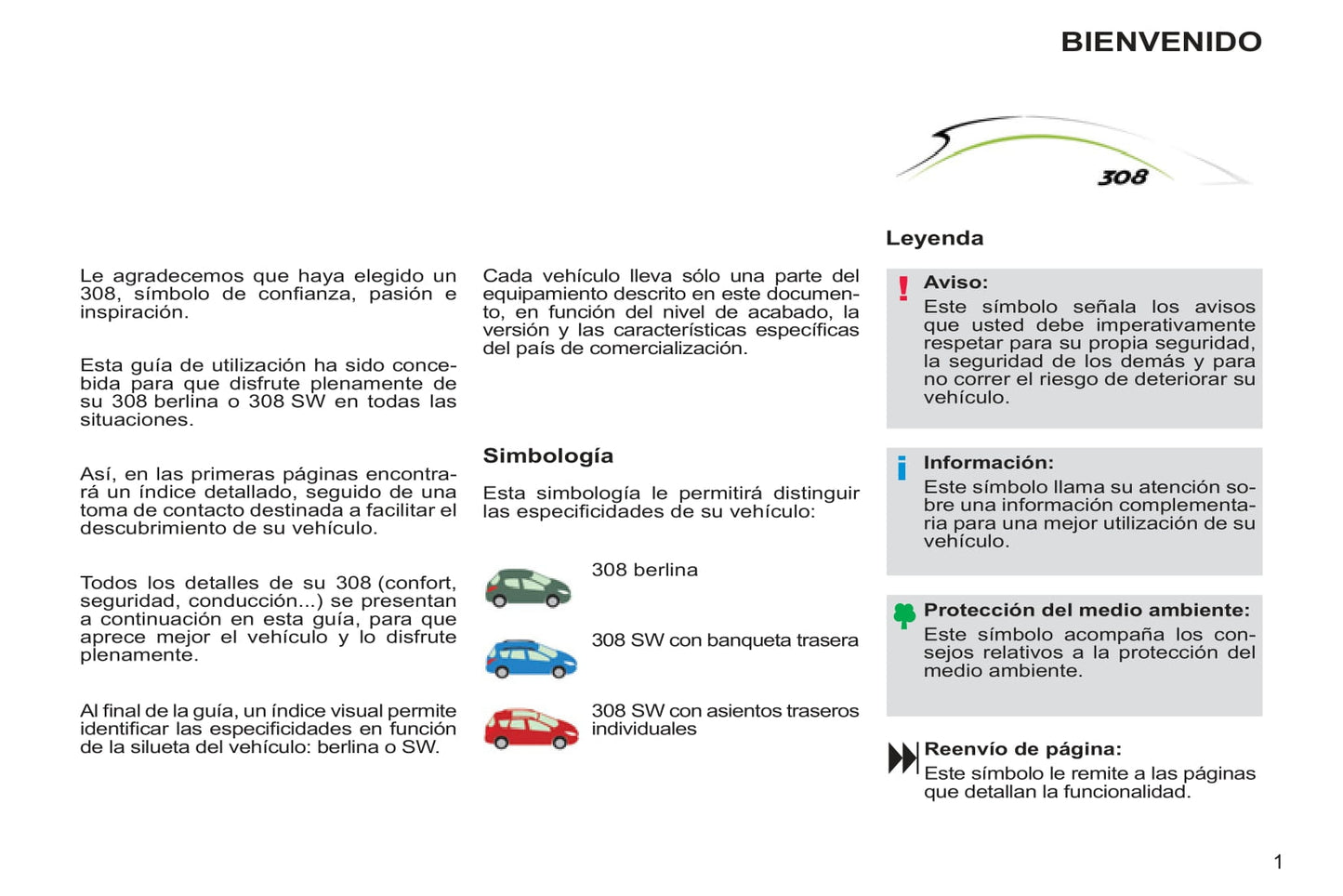 2012-2014 Peugeot 308 Manuel du propriétaire | Espagnol