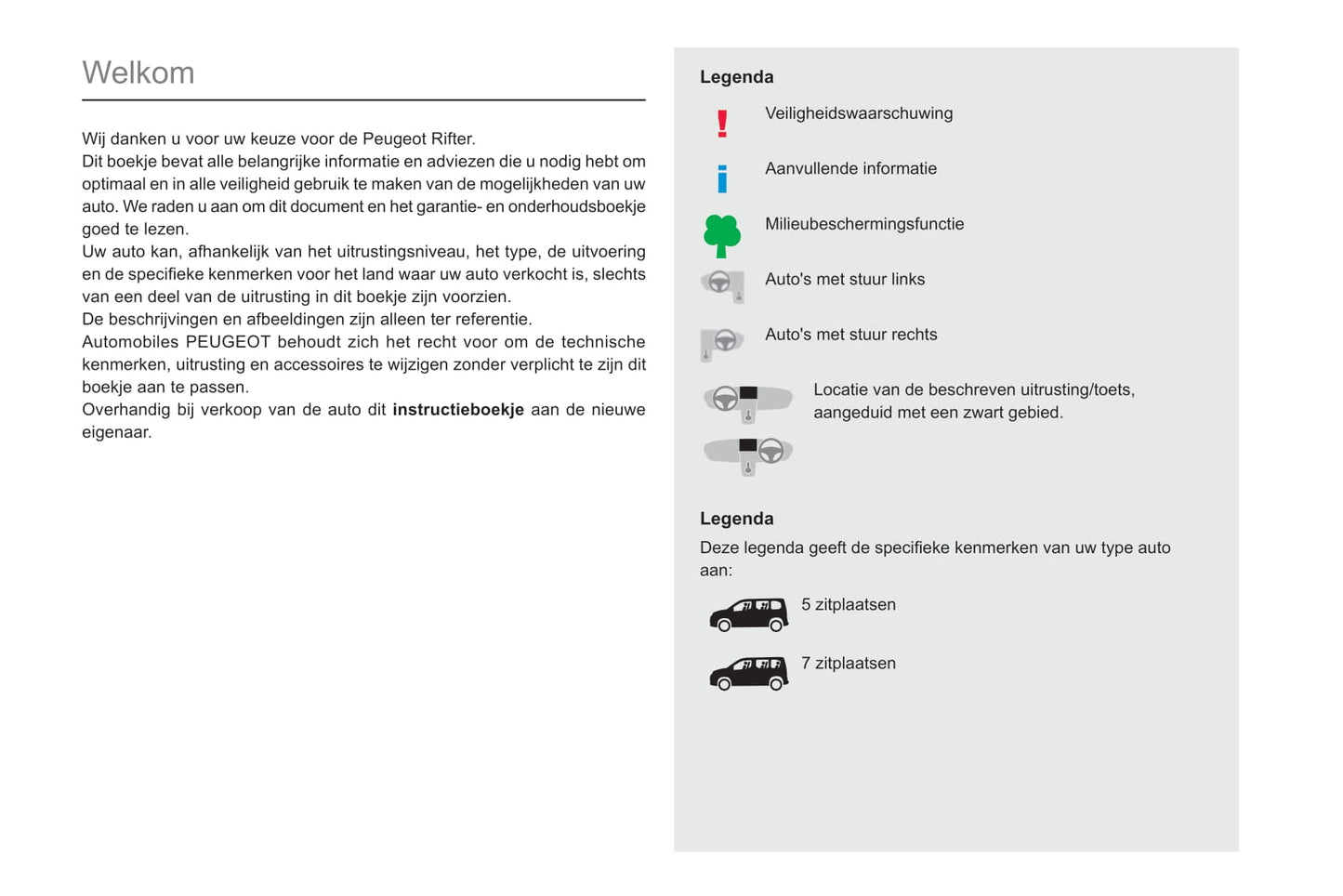 2019-2022 Peugeot Rifter Gebruikershandleiding | Nederlands