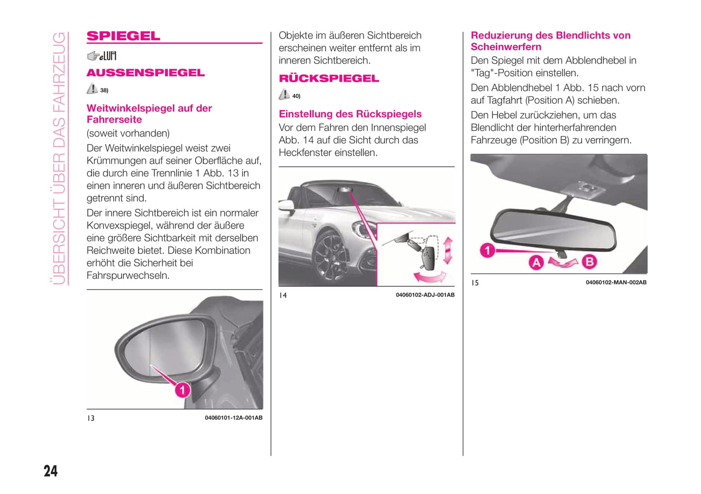 2018-2020 Abarth 124 Spider Bedienungsanleitung | Deutsch