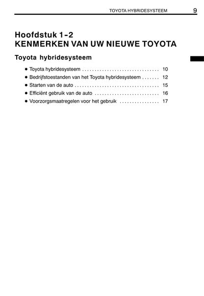 2008-2009 Toyota Prius Gebruikershandleiding | Nederlands