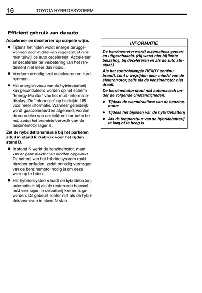 2008-2009 Toyota Prius Gebruikershandleiding | Nederlands