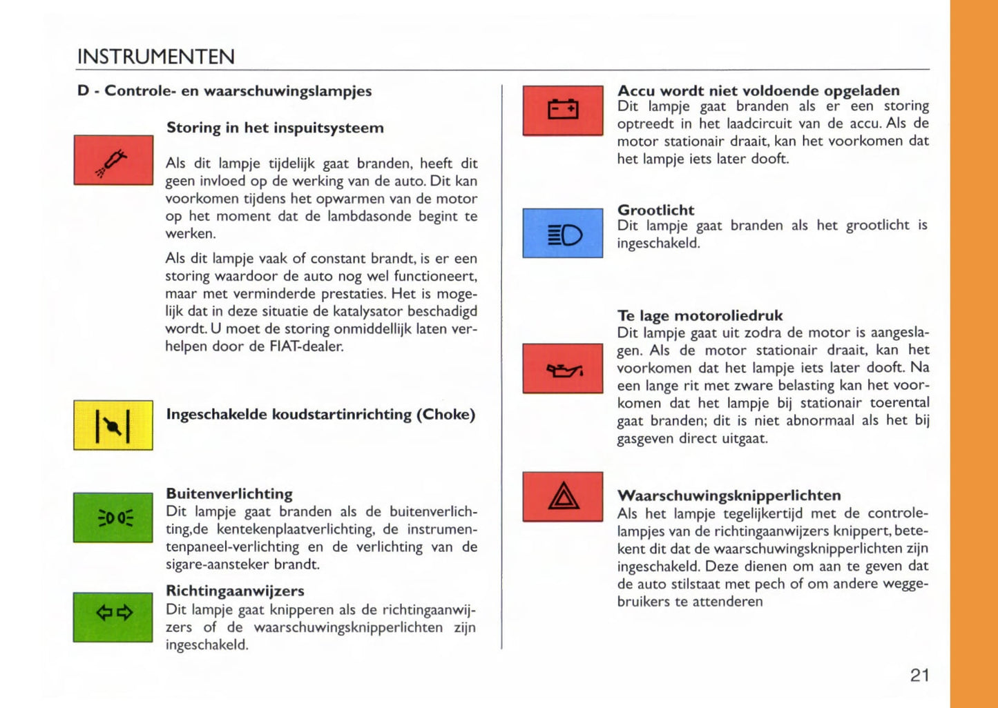 1997-1998 Fiat Cinquecento Bedienungsanleitung | Niederländisch