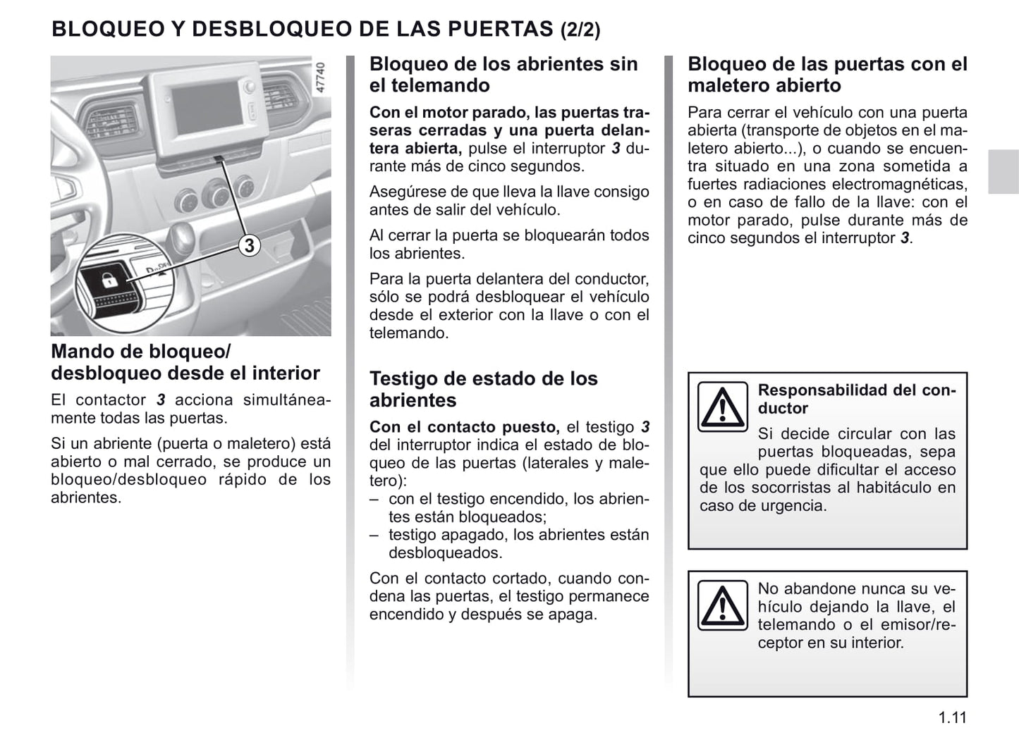 2020-2021 Renault Master Owner's Manual | Spanish