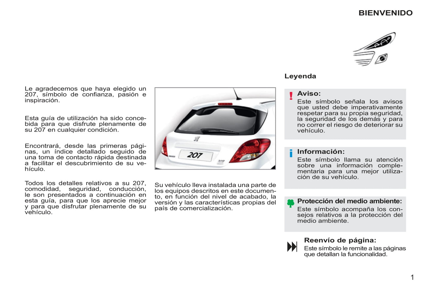 2011-2014 Peugeot 207/207 SW/207 SW Outdoor Owner's Manual | Spanish